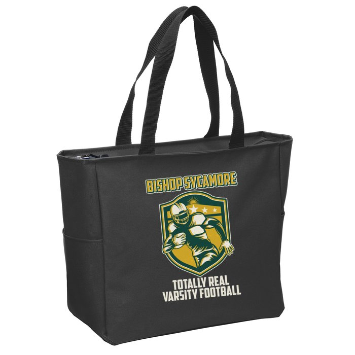 Bishop Sycamore Totally Real Varsity Football Zip Tote Bag