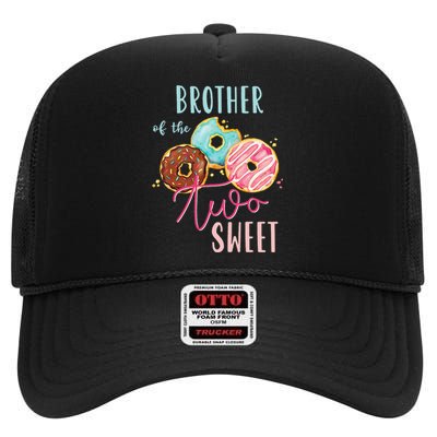 Brother Sweet Two Donut Birthday Party Theme High Crown Mesh Back Trucker Hat