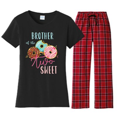 Brother Sweet Two Donut Birthday Party Theme Women's Flannel Pajama Set