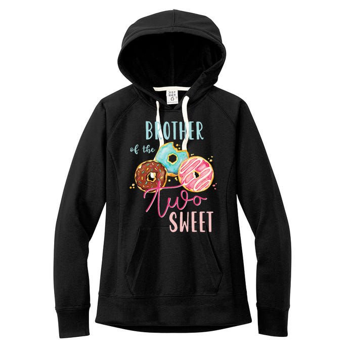 Brother Sweet Two Donut Birthday Party Theme Women's Fleece Hoodie