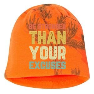 Be Stronger Than Your Excuses Gym Motivational Retro Gift Cool Gift Kati - Camo Knit Beanie