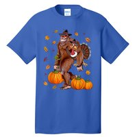 Bigfoot Sasquatch Turkey Pumpkin Happy Thanksgiving Day Tall T-Shirt