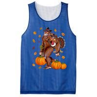 Bigfoot Sasquatch Turkey Pumpkin Happy Thanksgiving Day Mesh Reversible Basketball Jersey Tank