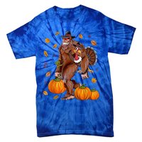 Bigfoot Sasquatch Turkey Pumpkin Happy Thanksgiving Day Tie-Dye T-Shirt