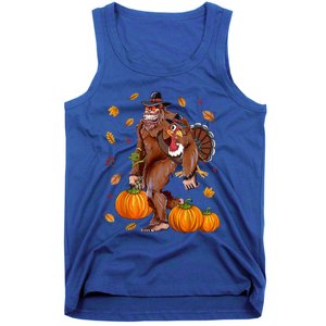 Bigfoot Sasquatch Turkey Pumpkin Happy Thanksgiving Day Tank Top