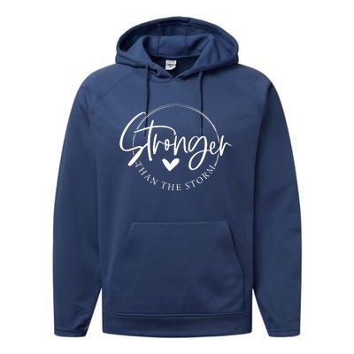 Be Stronger Than The Storm Inspirational Performance Fleece Hoodie