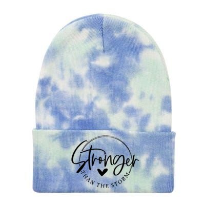 Be Stronger Than The Storm Inspirational Tie Dye 12in Knit Beanie