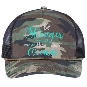 Be Stronger Than Your Excuses Hooded Cool Gift Retro Rope Trucker Hat Cap