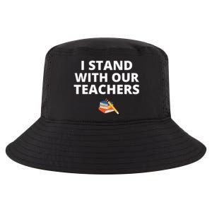 I Stand With Our Teachers support teacher & Stand Against Book Banning! Cool Comfort Performance Bucket Hat