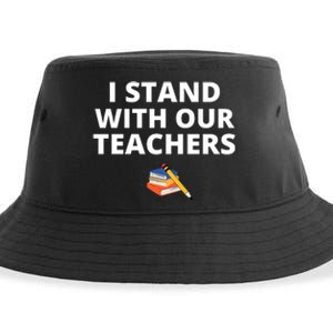 I Stand With Our Teachers support teacher & Stand Against Book Banning! Sustainable Bucket Hat