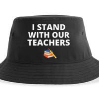 I Stand With Our Teachers support teacher & Stand Against Book Banning! Sustainable Bucket Hat