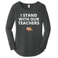 I Stand With Our Teachers support teacher & Stand Against Book Banning! Women's Perfect Tri Tunic Long Sleeve Shirt