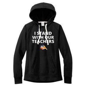 I Stand With Our Teachers support teacher & Stand Against Book Banning! Women's Fleece Hoodie