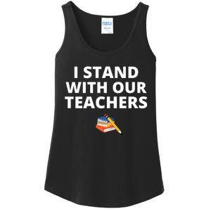 I Stand With Our Teachers support teacher & Stand Against Book Banning! Ladies Essential Tank