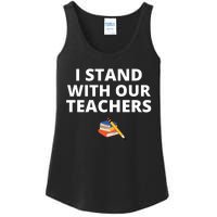 I Stand With Our Teachers support teacher & Stand Against Book Banning! Ladies Essential Tank