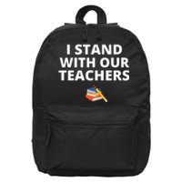 I Stand With Our Teachers support teacher & Stand Against Book Banning! 16 in Basic Backpack