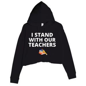 I Stand With Our Teachers support teacher & Stand Against Book Banning! Crop Fleece Hoodie