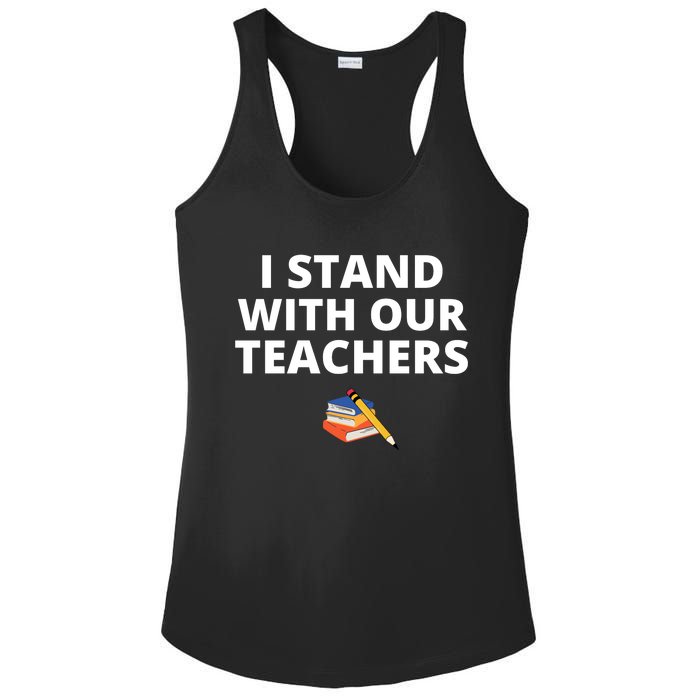 I Stand With Our Teachers support teacher & Stand Against Book Banning! Ladies PosiCharge Competitor Racerback Tank