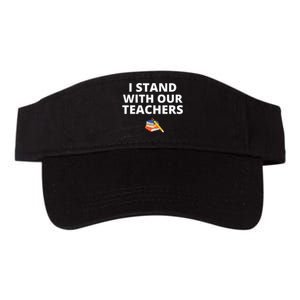 I Stand With Our Teachers support teacher & Stand Against Book Banning! Valucap Bio-Washed Visor