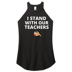 I Stand With Our Teachers support teacher & Stand Against Book Banning! Women's Perfect Tri Rocker Tank