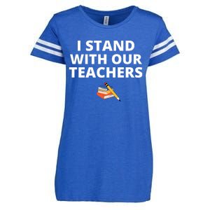 I Stand With Our Teachers support teacher & Stand Against Book Banning! Enza Ladies Jersey Football T-Shirt