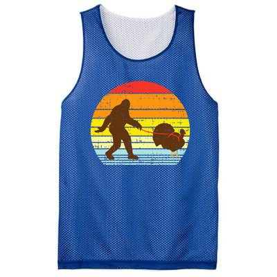 Bigfoot Sasquatch Turkey Sunset Retro Thanksgiving Day Gift Mesh Reversible Basketball Jersey Tank