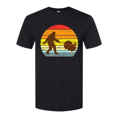 Bigfoot Sasquatch Turkey Sunset Retro Thanksgiving Day Gift Softstyle® CVC T-Shirt