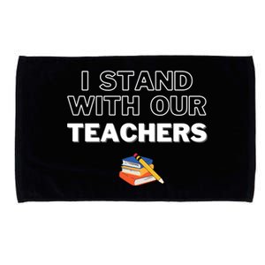 I Stand With Our Teachers support teacher & Stand Against Book Banning! Microfiber Hand Towel