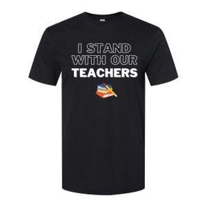 I Stand With Our Teachers support teacher & Stand Against Book Banning! Softstyle CVC T-Shirt