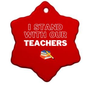 I Stand With Our Teachers support teacher & Stand Against Book Banning! Ceramic Star Ornament