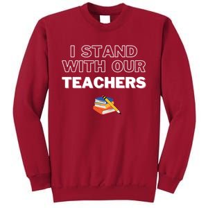 I Stand With Our Teachers support teacher & Stand Against Book Banning! Tall Sweatshirt