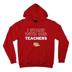 I Stand With Our Teachers support teacher & Stand Against Book Banning! Tall Hoodie