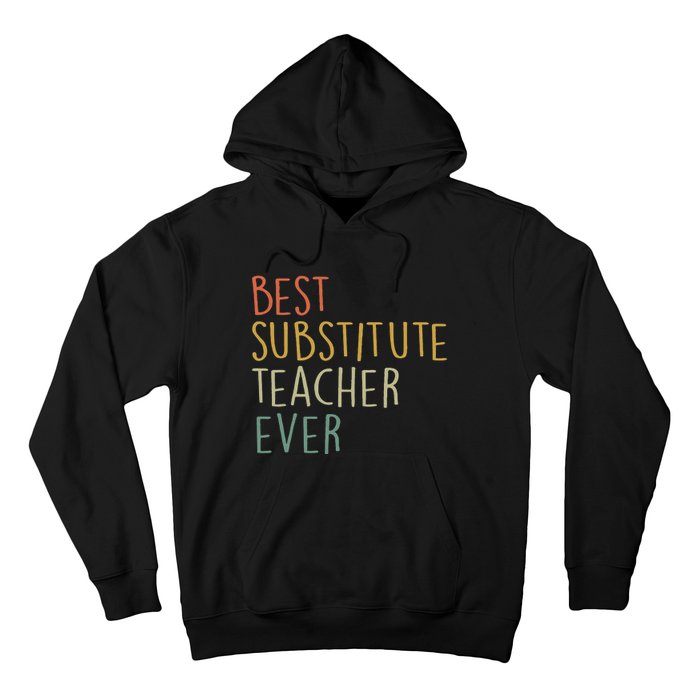 Best Substitute Teacher Ever Cool Vintage Christmas Gift Hoodie