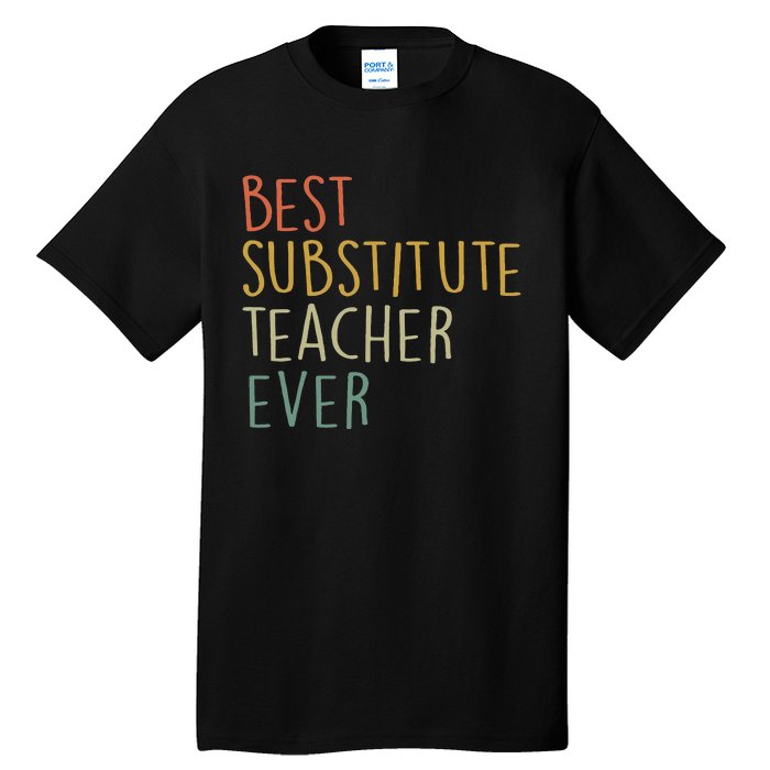 Best Substitute Teacher Ever Cool Vintage Christmas Gift Tall T-Shirt