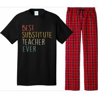 Best Substitute Teacher Ever Cool Vintage Christmas Gift Pajama Set