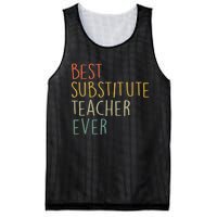 Best Substitute Teacher Ever Cool Vintage Christmas Gift Mesh Reversible Basketball Jersey Tank