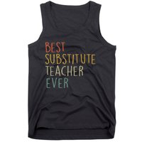 Best Substitute Teacher Ever Cool Vintage Christmas Gift Tank Top