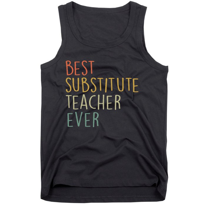 Best Substitute Teacher Ever Cool Vintage Christmas Gift Tank Top