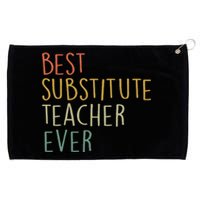 Best Substitute Teacher Ever Cool Vintage Christmas Gift Grommeted Golf Towel