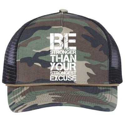 Be Stronger Than Strongest Excuse Motivational Inspirational Great Gift Retro Rope Trucker Hat Cap