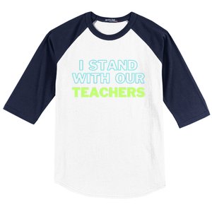 I Stand With Our Teachers support teacher & Stand Against Book Banning! Baseball Sleeve Shirt