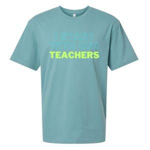 I Stand With Our Teachers support teacher & Stand Against Book Banning! Sueded Cloud Jersey T-Shirt