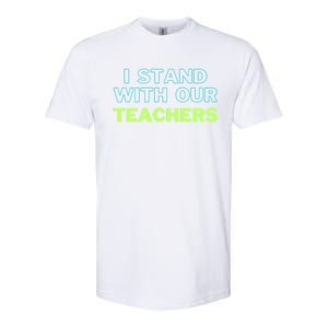 I Stand With Our Teachers support teacher & Stand Against Book Banning! Softstyle CVC T-Shirt