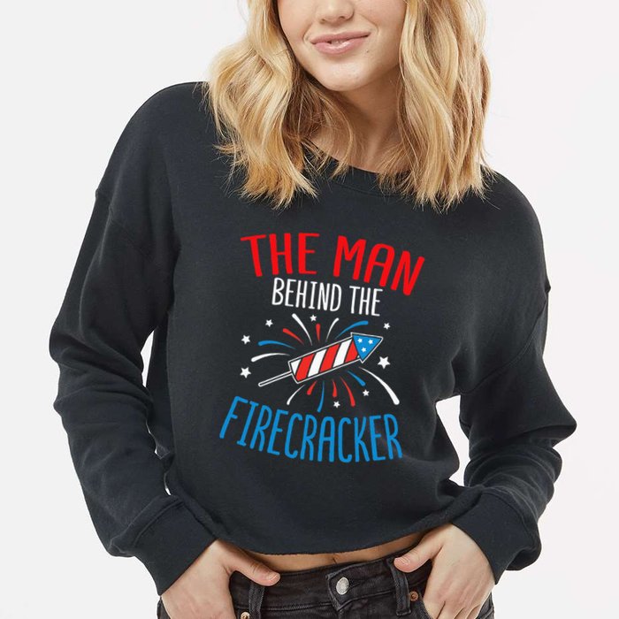 Baby Shower The Man Behind The Firecracker Cropped Pullover Crew