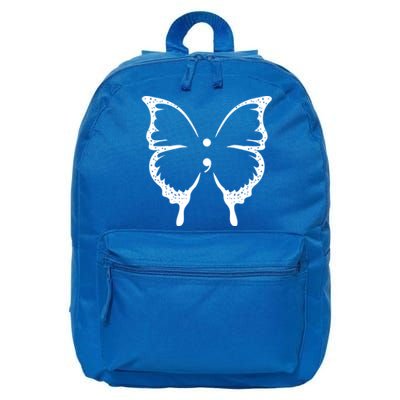 Butterfly Semicolon Tal Health Awareness Gift 16 in Basic Backpack