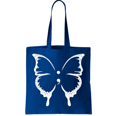 Butterfly Semicolon Tal Health Awareness Gift Tote Bag