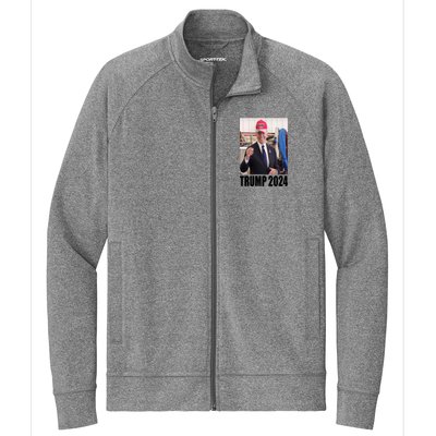 Biden Supporting Trump Funny Stretch Full-Zip Cadet Jacket