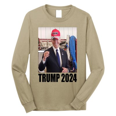 Biden Supporting Trump Funny Long Sleeve Shirt