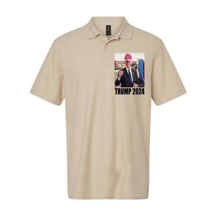 Biden Supporting Trump Funny Softstyle Adult Sport Polo