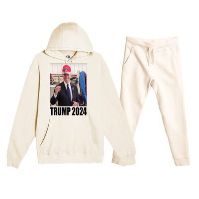 Biden Supporting Trump Funny Premium Hooded Sweatsuit Set